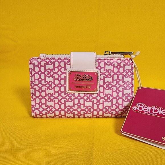 Loungefly Barbie Movie Logo Pink Flamingo Flap Wallet NEW - Picture 4 of 14
